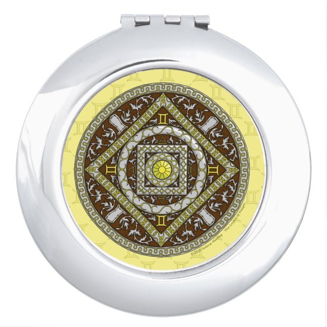 Gemini Mandala Compact Mirror (Front)