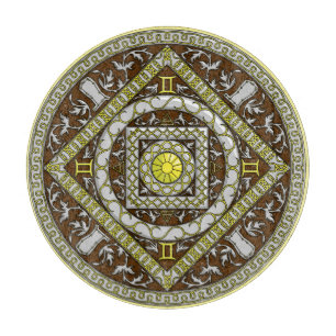 Gemini Mandala Glass Cutting Board