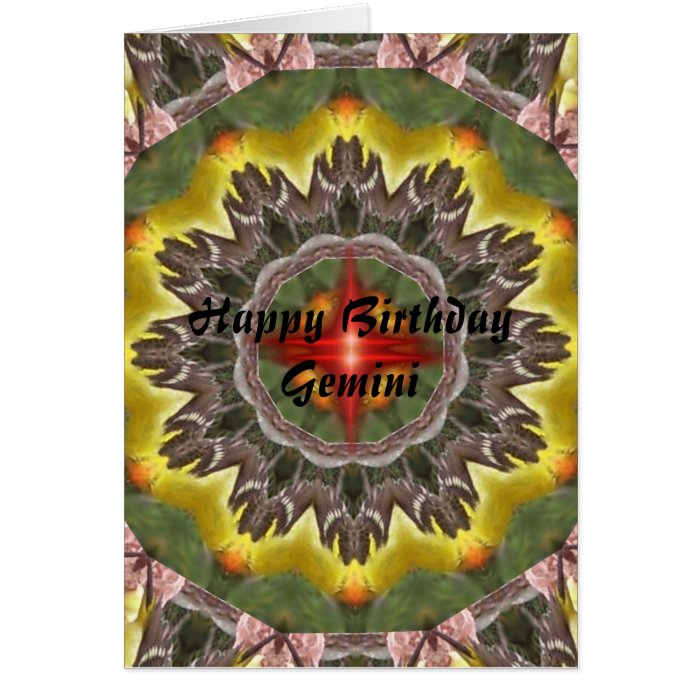 Gemini Mandala, Happy Birthday Gemini Card