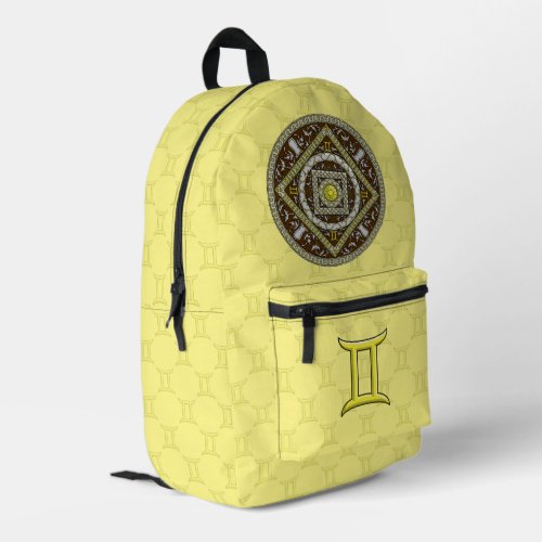 Gemini Mandala Printed Backpack