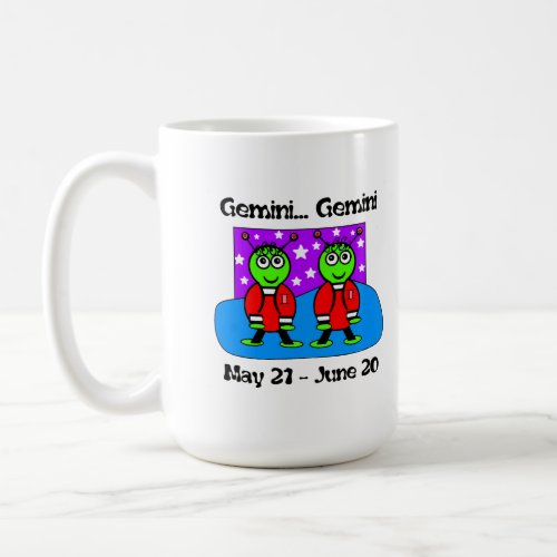 Gemini Martian Space Alien Twins Classic Designer  Coffee Mug