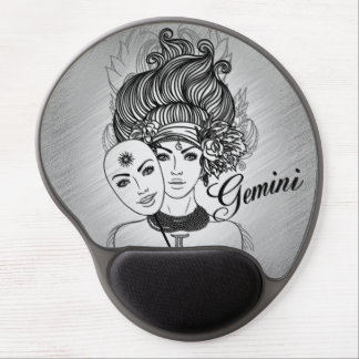 Gemini Masked Lady Zodiac Gel Mouse Pad