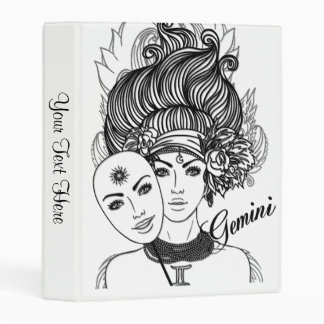 Gemini Masked Lady Zodiac Mini Binder
