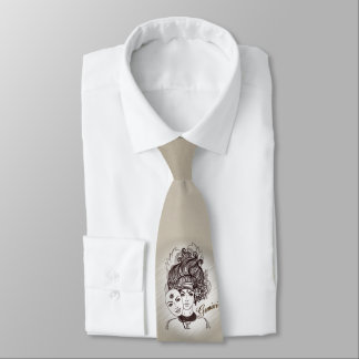 Gemini Masked Lady Zodiac Neck Tie