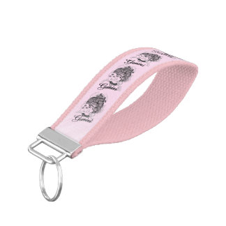 Gemini Masked Lady Zodiac Pink Wrist Keychain