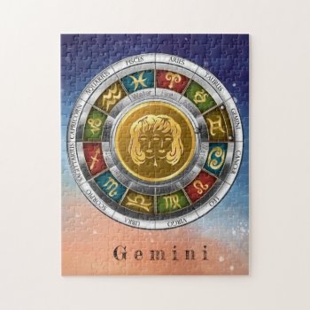 Gemini (may 21-june 20). Zodiac Signs. Jigsaw Puzzle by VintageStyleStudio at Zazzle