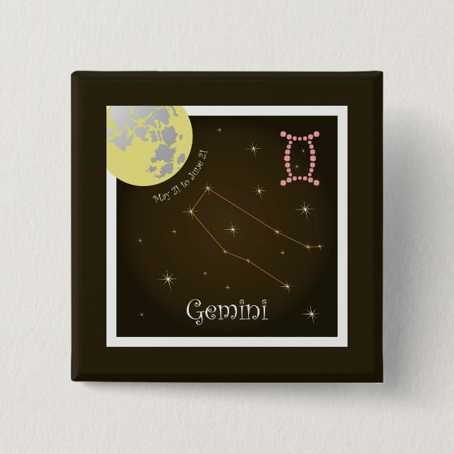 Gemini May 21 to June 21 Buttons (Front)