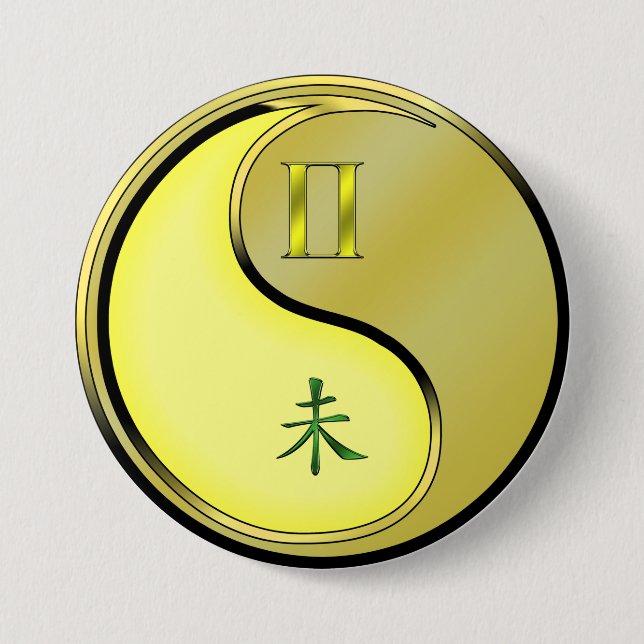 Gemini & Metal Goat Button (Front)
