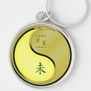 Gemini & Metal Goat Keychain