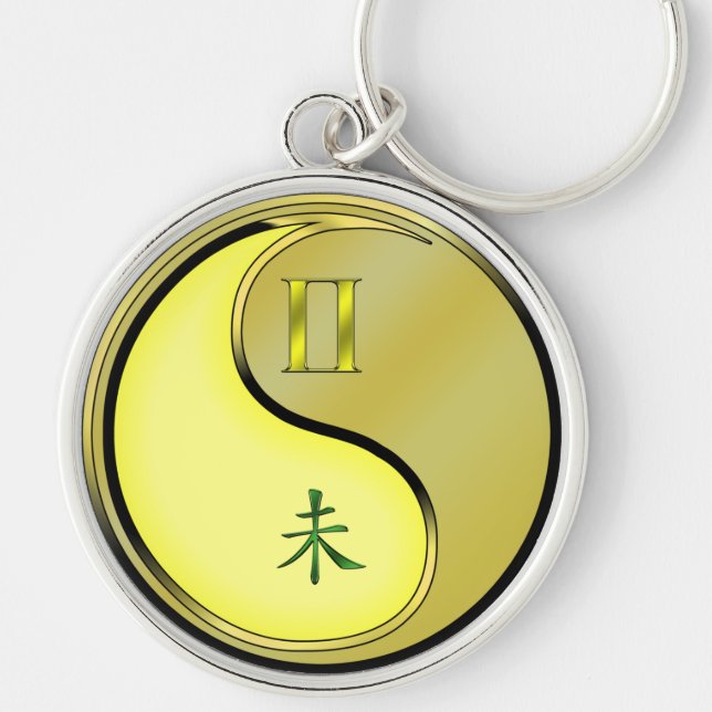 Gemini & Metal Goat Keychain (Front)