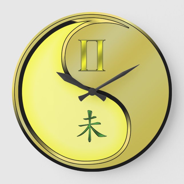 Gemini & Metal Goat Large Clock (Front)