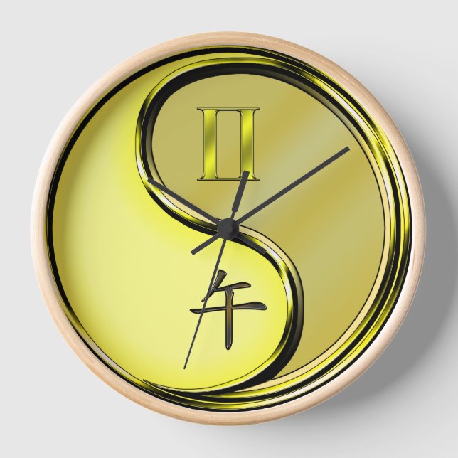 Gemini & Metal Horse Clock (Front)