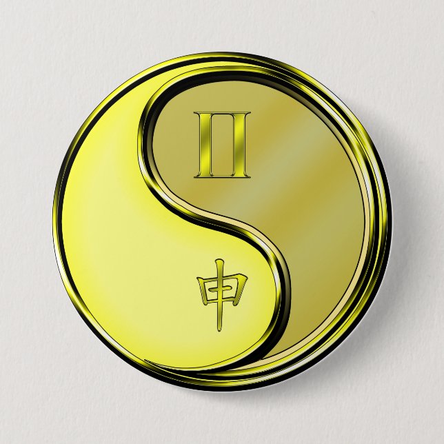 Gemini & Metal Monkey Button (Front)