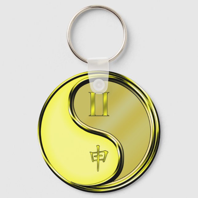 Gemini & Metal Monkey Keychain (Front)