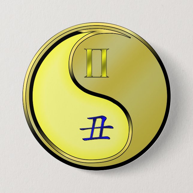 Gemini & Metal Ox Button (Front)