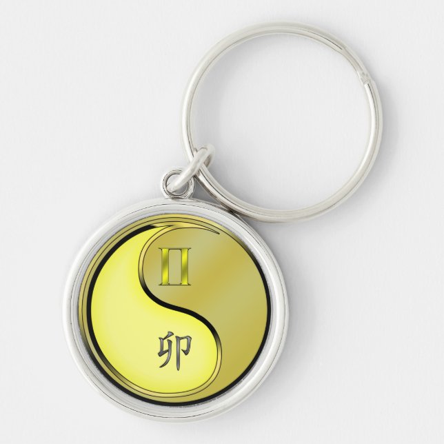 Gemini & Metal Rabbit Keychain (Front)
