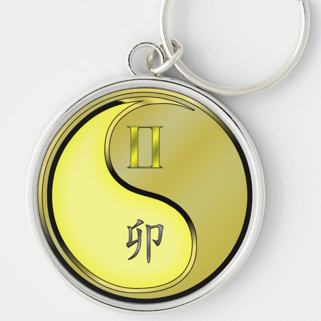 Gemini & Metal Rabbit Keychain (Front)
