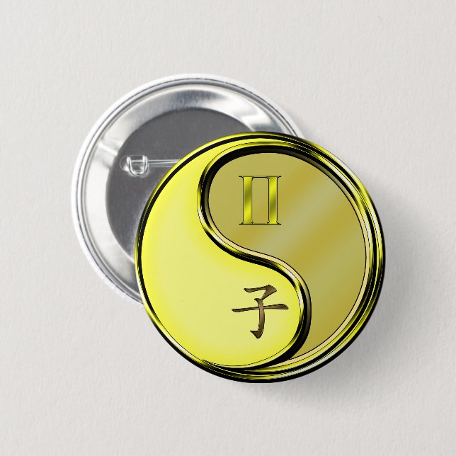 Gemini & Metal Rat Button (Front & Back)