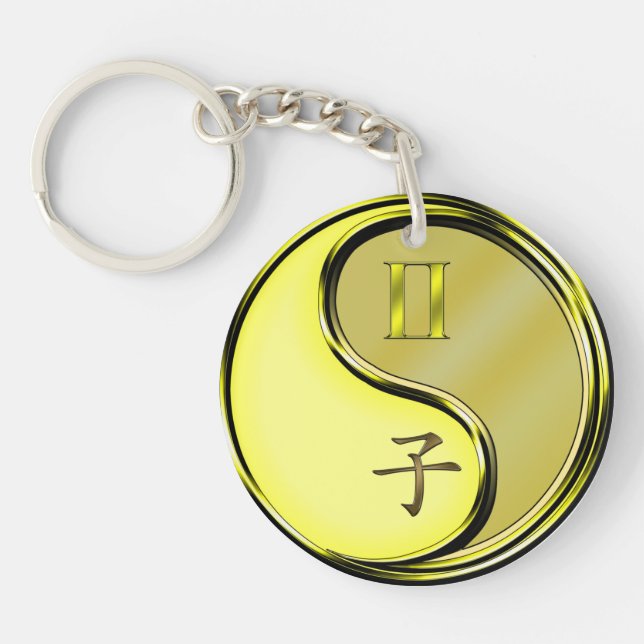 Gemini & Metal Rat Keychain (Front)