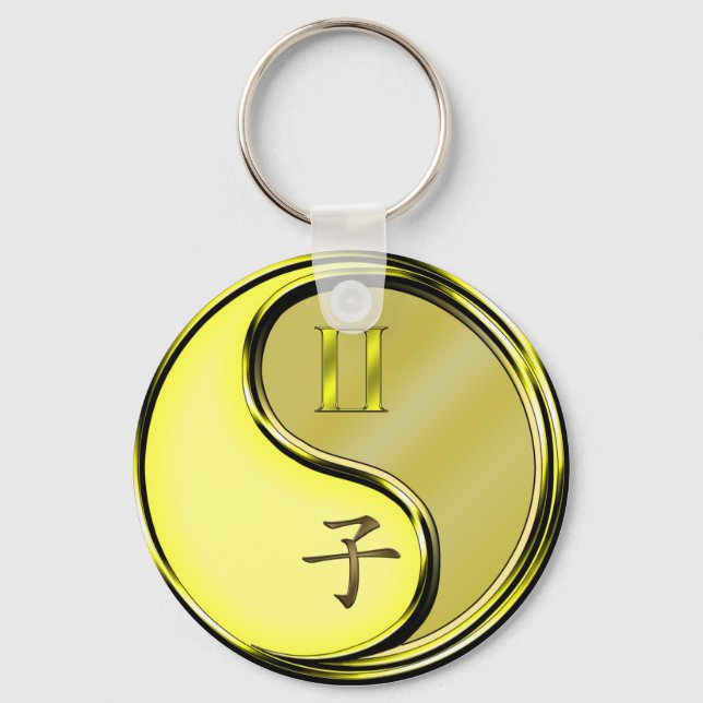 Gemini & Metal Rat Keychain (Front)