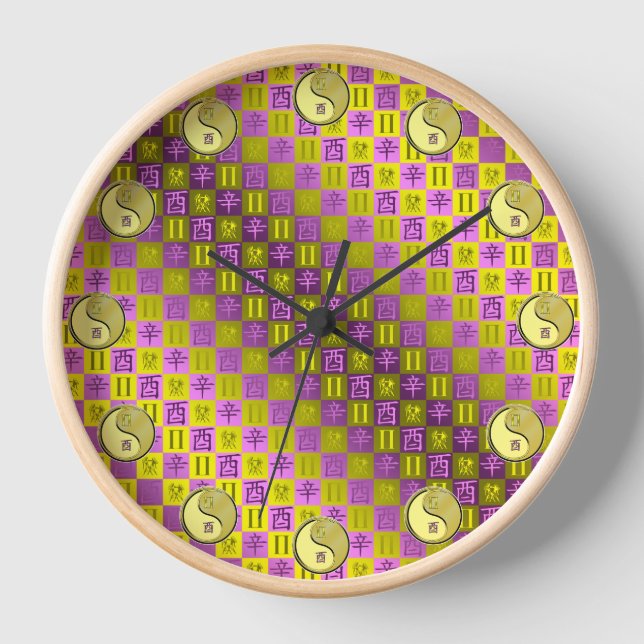 Gemini & Metal Rooster Clock (Front)