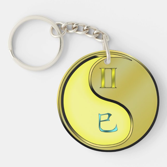 Gemini & Metal Snake Keychain (Front)
