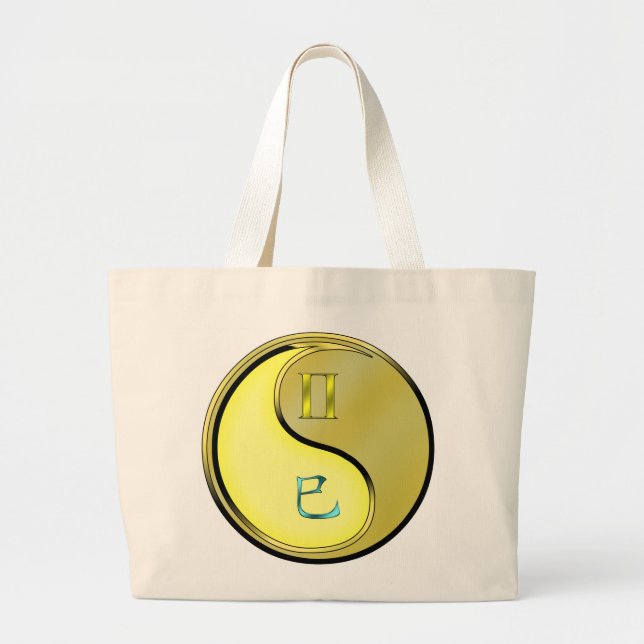 Gemini & Metal Snake Large Tote Bag (Front)
