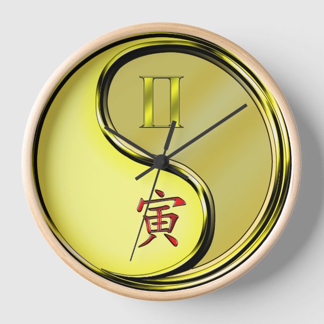 Gemini & Metal Tiger Clock (Front)