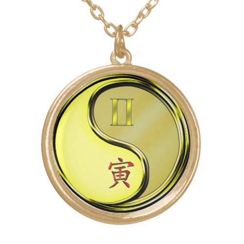 Gemini Metal Tiger Gold Plated Necklace