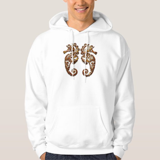 Gemini Metallic Tribal Seahorses Hoodie