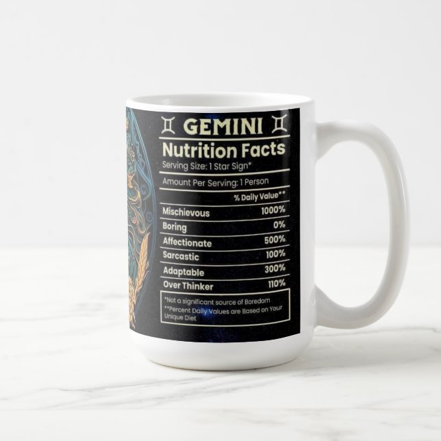 Gemini Nutritional Value Coffee Mug (Right)