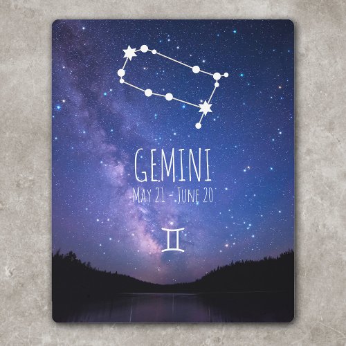 Gemini  Personalized Astrology Constellation Metal Print