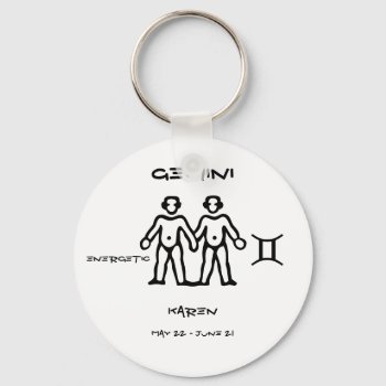 Gemini Personalized Keychain by Lynnes_creations at Zazzle