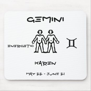Gemini Personalized Mouse Pad by Lynnes_creations at Zazzle
