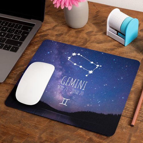 Gemini  Personalized Zodiac Constellation Mouse Pad