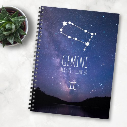 Gemini  Personalized Zodiac Constellation Notebook