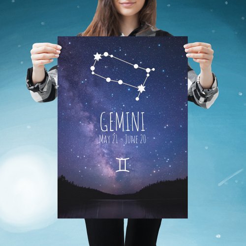 Gemini  Personalized Zodiac Constellation Poster