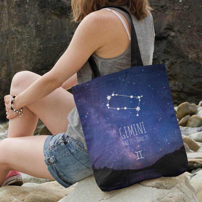Gemini | Personalized Zodiac Constellation Tote Bag (Creator Uploaded)