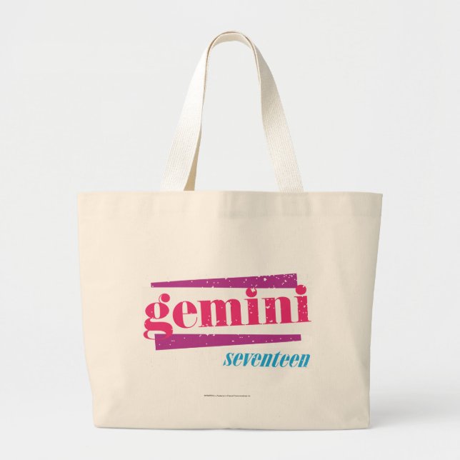 Gemini Pink Large Tote Bag (Front)