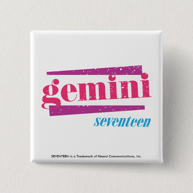 Gemini Pink Pinback Button (Front)