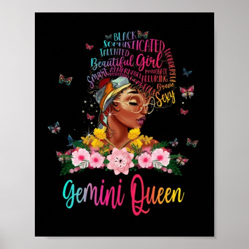 Gemini Queen Black Women Persistent Beautiful Poster