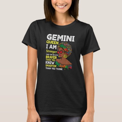 Gemini Queen May Or June Birthday Zodiac Sign Gemi T_Shirt
