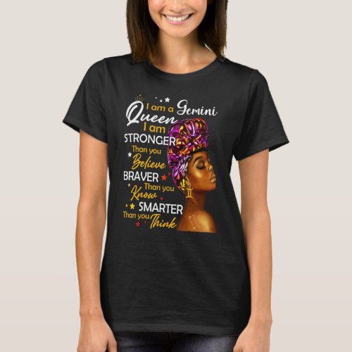 Gemini Queen Sweet As Candy Birthday   For Black W T_Shirt