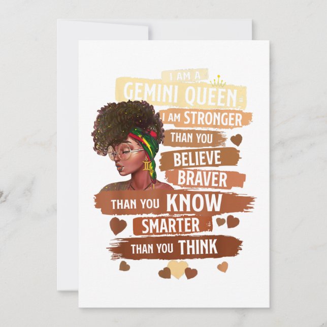 Gemini Queen Sweet As Candy Birthday Gift For Blac Invitation (Front)