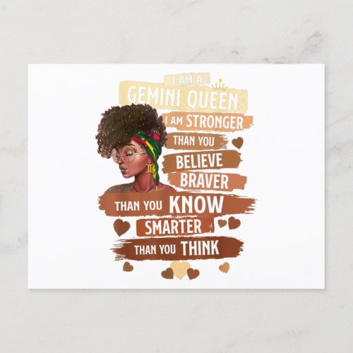 Gemini Queen Sweet As Candy Birthday Gift For Blac Postcard