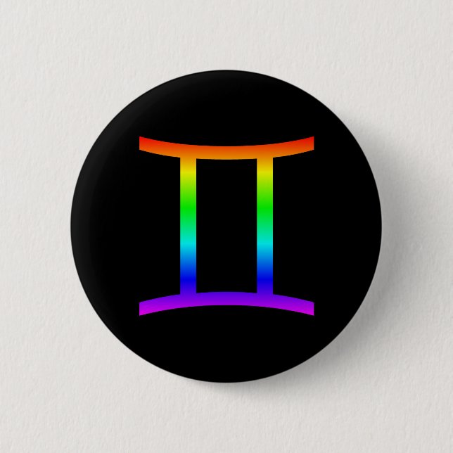 Gemini Rainbow Pinback Button (Front)