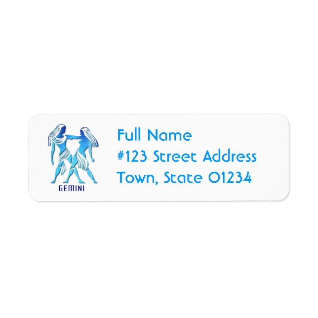 Gemini Return Address Mailing Label (Front)