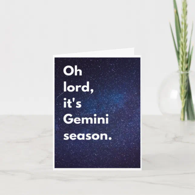 Gemini season birthday card