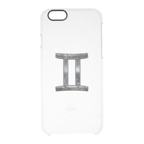 Gemini Sign in Distressed Siver Steel Style Clear iPhone 66S Case