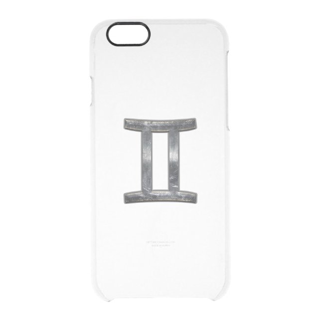 Gemini Sign in Distressed Siver Steel Style Uncommon iPhone Case (Back)